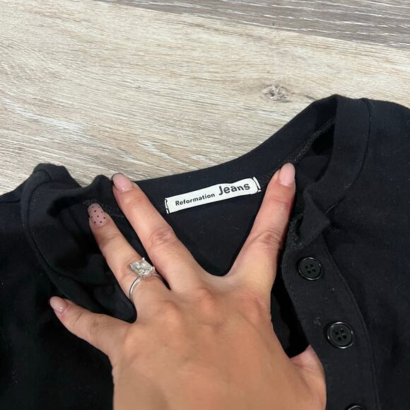 Reformation Black Nisa Knit Bodysuit Size X Small - Picture 5 of 7